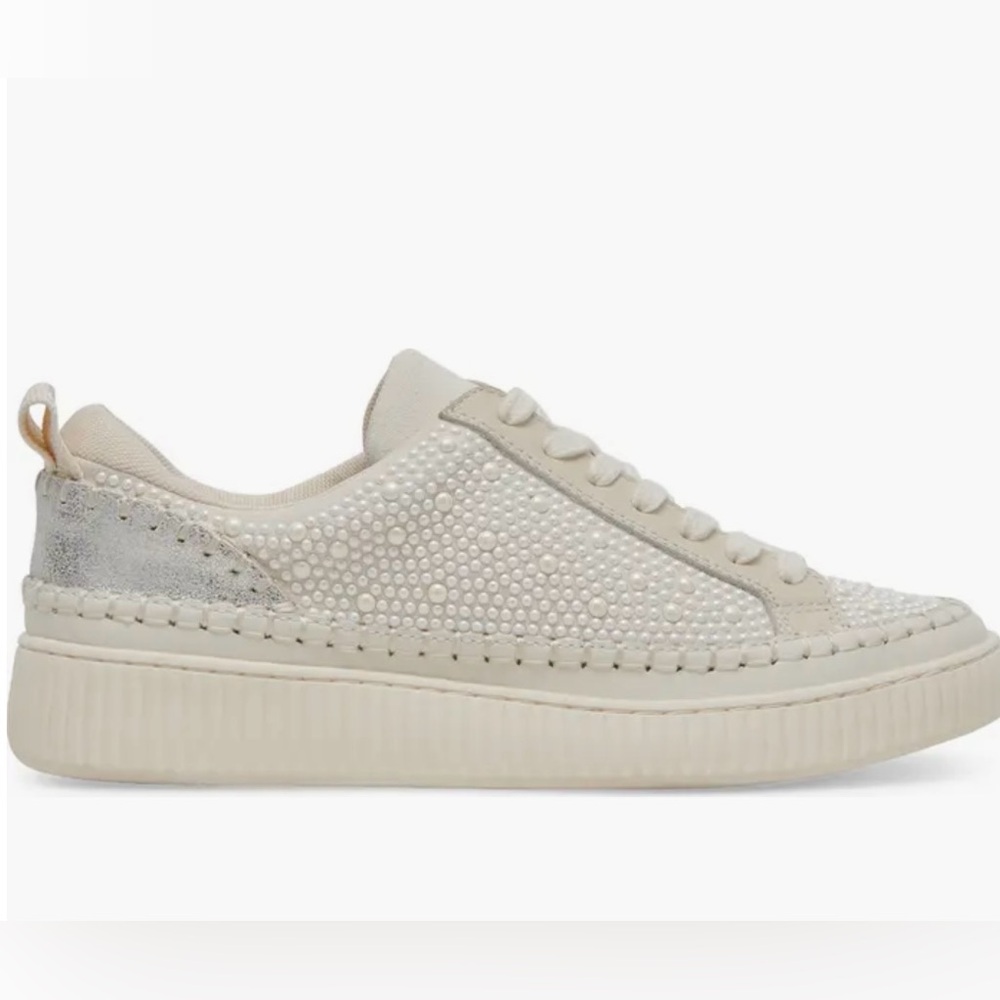 NIB Dolce Vita Nicona Pearl White Sneakers Size 7.5 - Picture 3 of 8